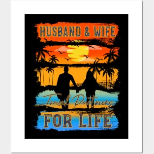 Husband And Wife Travel Partners For Life Beach Traveling Posters and Art